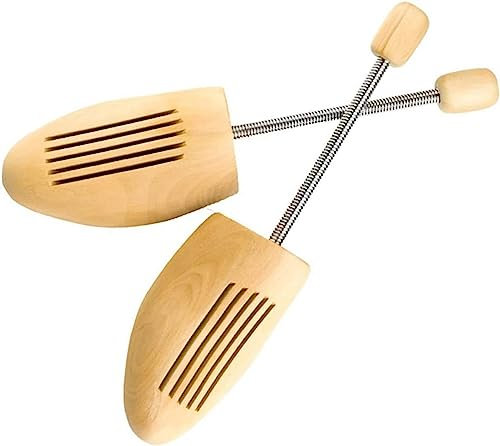 Embauchoir en bois avec spirale, embauchoir en bois véritable absorbant l'humidité avec spirale pour l'entretien de la forme de la chaussure, tendeur de chaussure en bois, tendeur à vis unisexe