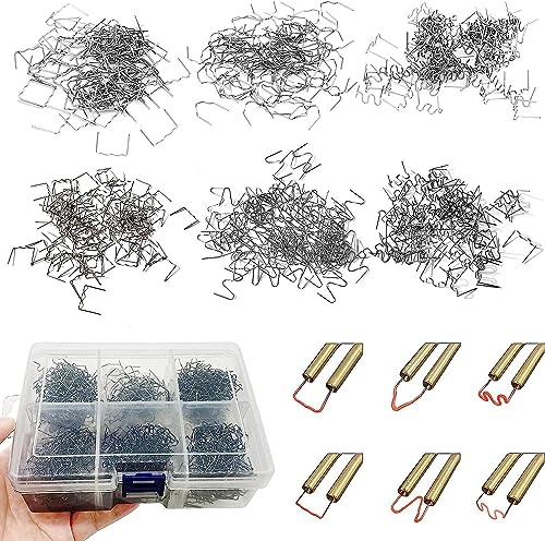 Lot de 1200 agrafes chaudes, 0,8 mm/0,6 mm, pour réparation de soudure en plastique de voiture