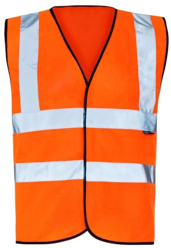Stormway High Visibility Vest - Reflective Safety Waistcoat, Hi Viz Work & Utility Jacket, Neon Security Clothing for Running, Hi-Vis PPE, Fluorescent Construction and Outdoor Wear