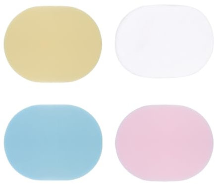 Lot de 4 éponges de nettoyage pour le visage, exfoliantes, douces, pour le nettoyage du visage (rose, bleu, jaune, blanc)