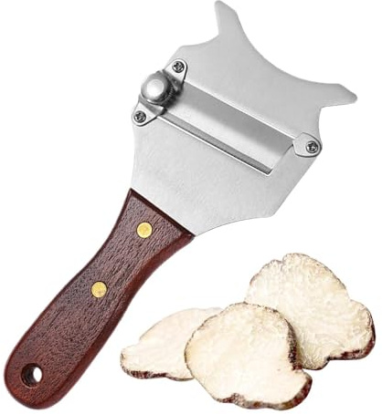 Rasoio per tartufo – Rasoio per cioccolato, tartufo e cioccolato, formaggio al tartufo, grattugia per spezie, affettatrice per cioccolato in acciaio inox con manico in legno per verdure, cioccolato,