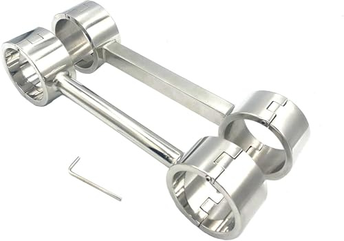 ZTHBYSB 4cm Hoch Edelstahl Handschellen/Handcuffs Spreader Bar, Schwere Handgelenk Bondage Slave Fesseln SM Folter Bedroom Fun Sex Spiele für Paare Extrem,Silber,Frauen