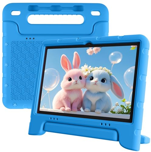 EDDBNi Kids Tablet Android 15 Tablet 10 inch Kids Tablets with Case Quad Core 64GB Dual Camera Parental Controls 2.4G WiFi Educational Tablets