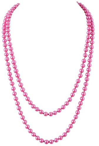 BABEYOND Long collier en perles d'imitation tendance de style Collier Long de fausses perles pour Mariage Fiançailles 140 cm, 139.7 cm, Verre