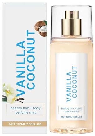 Vanilla Coconut Perfume, Hair Perfume for women, Hair And Body Perfume Mist, Nourishes Hydrates Without Weighing Hair Down Or Leaving 100ml (1pc)