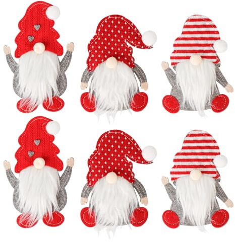 BigKego 6 portaposate in feltro di Natale, sacchetti per posate di Natale, da tavolo, coltello di Natale, forchette, cucchiai, posate per feste, tavolo e decorazioni natalizie