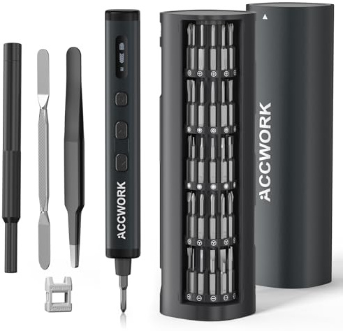 Cacciavite elettrico, 78 in 1 di precisione, con 72 punte magnetiche S2 a 5 marce, dinamometrica a LED, cacciavite elettrico magnetico per laptop, occhiali, orologi
