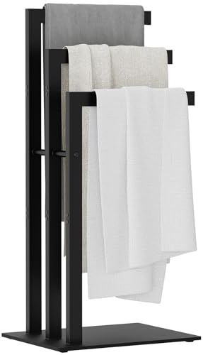 OUTBROS Porta Asciugamani, Organizzatore Bagno, 40x30x80cm, Nero