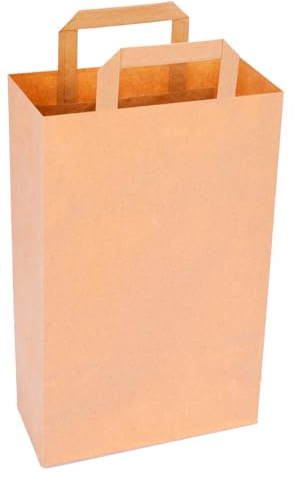 verpacking sacchetti di carta kraft con manici 36 x 22 x 10 cm Marrone [taglia e quantità a scelta] shopper buste regalo negozio 250 pezzi