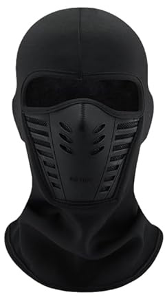 Balaclava Ski Mask, Winter Warm Windproof Balaclava, Thermal Face Mask for Men and Women, Helmet Liner for Motorcycle Gear (Black - All-Season Thin)