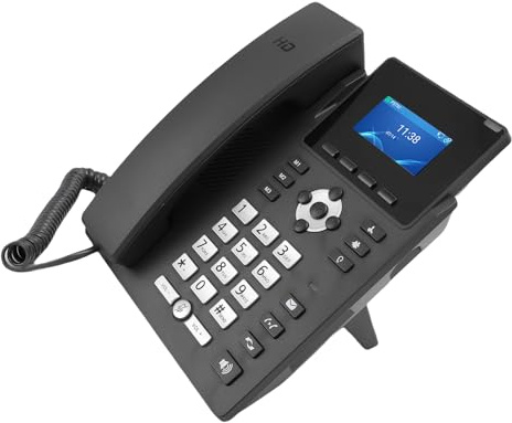 Generic IP-telefon för Företag med 24-tumsskärm Dual Line VoIP-bordstelefon för Kontor, Brusreducerande Headsetkompatibel Telekommunikationsenhet, PoE och Aktiverad Samtalslösning