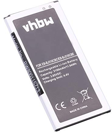 vhbw Akku kompatibel mit Samsung Galaxy J5 Metal 2016 Duos, J5 Metal 2016 Duos 4G LTE, SM-J5108 Handy Smartphone Telefon (3000 mAh, 3,85 V, Li-Ion)