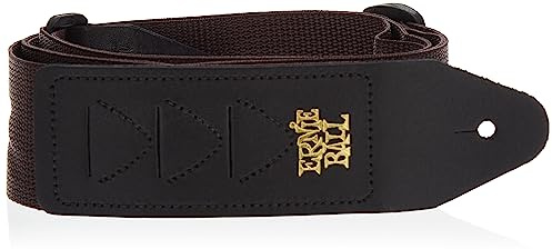 Ernie Ball Sangle de guitare en polypropylène, avec support pour médiator, marron