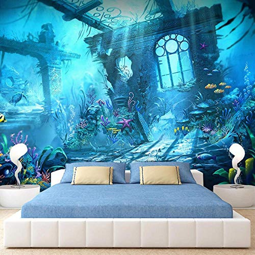 Papel tapiz mural personalizado Moderno Simple Fantasía Mundo submarino Papeles de pared creativos Dormitorio infantil Sala de estar Decoración para el hogar * 200 cm x 140 cm (78,7x55,1 pulgadas)