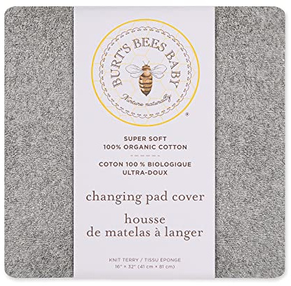 Burt's Bees Baby - Changing Pad Cover, 100% Organic Cotton Changing Pad Liner for Standard 16 x 32 Baby Changing Mats