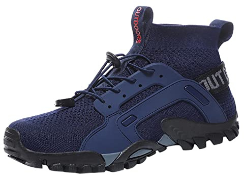 Bordtennisskor herr 8,5 mode sommar och höst män sneakers vandringsskor halkfri sula mesh andas elastisk snörning mitttopp sneakers arbetsstrumpor män 39–42