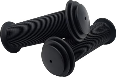 BlingKingdom 2pcs Non-Slip Soft Rubber Cycling Grips for Universal, Mountain, Folding Bikes, Scooters, Balance Bikes (Black)
