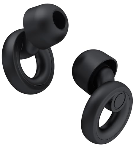 Jayine Ohrstöpsel zum Schlafen, Wiederverwendbarer Weiche Silikon Ohrstöpsel, Gehörschutz Ohrenstöpsel Reduktion 30dB für Konzentration, Konzert und Reisen, XS/S/M/L - Schwarz