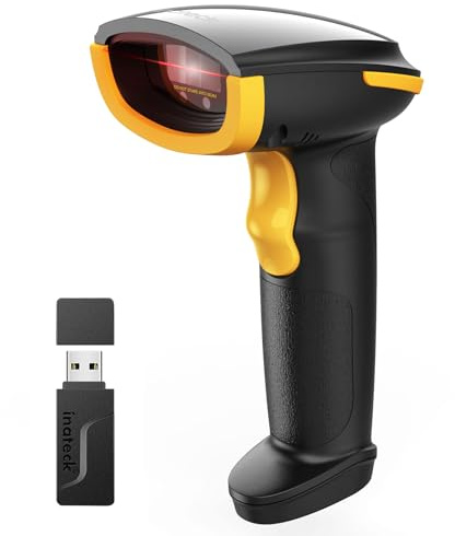 Inateck KI Barcode Scanner Bluetooth, 1D Handscanner Kabellos, Handheld Barcode Scanner, 1 Ladung in 3 Monaten, Unterstützen Selbst Entwickelte App und SDK mit 2000mAh Akku, BCST-21 KI