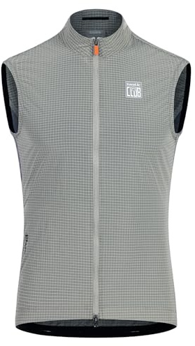 Santic Chaleco de Ciclismo para Hombre y Mujer, Chaleco de Carrera sin Mangas, Chaleco de Viento, gris, XL