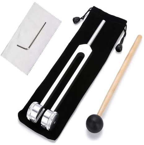 Vyanveo Diapason 128Hz Thérapeutique Diapason Medical Diasens Soin Par Vibration Diapason en Alliage d'Aluminium avec Marteau en Silicone Outil de Réparation Offrant une Réponse en Fréquence Précise