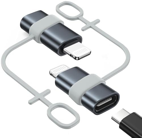 2pcs USB C to Lightning Adapter,Type C Female to Lightning Male Adapter,36W PD Fast Charging Converter,Type C Charger Connector Cable Compatible with iPhone 14 13 12 11 Pro Max iPad,Not for Audio/OTG