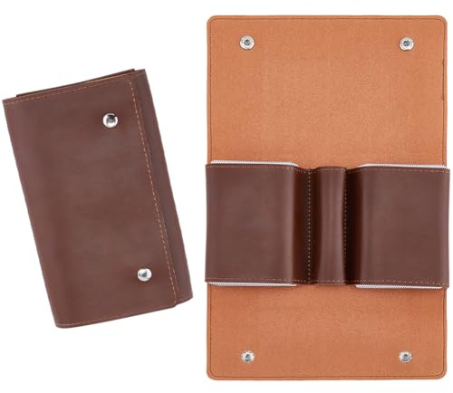 CALFOVERA Custodia Protettiva per Carte da Gioco in Pelle PU con Bottone A Pressione Multiuso Compatibile con Portafoglio Scatola Portaoggetti Organizer per Monete e Denaro Fatto A Mano per Giochi da