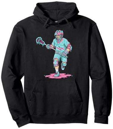 Lacrosse Ice Cream Drip Lax Boys Helmet Stick Youth Player Pullover Hoodie