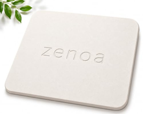 Zénoa Tapis de Bain Diatomite Rigide Blanc Gris 60 x 39 cm