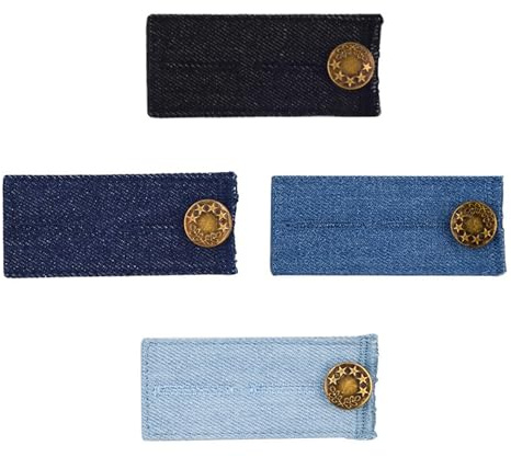 Extensor de cintura para pantalones, 4 unidades, con botón de ampliación de cintura para pantalones cómodos, para pantalones vaqueros, faldas, pantalones de maternidad y pantalones de uso diario (4