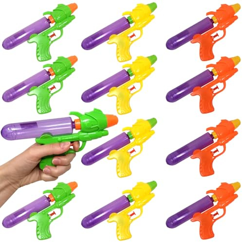 Pistolas de Agua Niños 19cm Pack 12 | Pistolas Agua Plástico Recargables