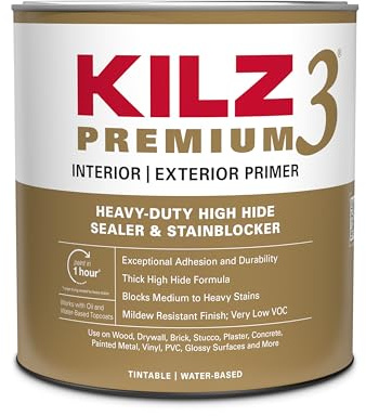 KILZ 3 Premium Primer, Interior/Exterior, 1 Quart