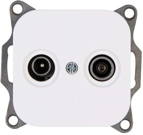 Kopp Antennen-Steckdose TV/RF Donau arktis-weiß 117602007, arktis weiss, 2-fach, 791668