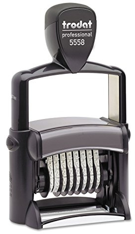 Trodat Professional Numberer, 8 Digit Self-Inking Numbering Stamp, 3/8 x 2 1/4 Inches (T5558),Black