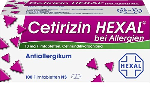 Cetirizin HEXAL® bei Allergien | 100 St | Lindert Juckreiz, Rötung und Schwellung der Haut bei Nesselsucht | Wirkt in ca. 30-60 Minuten