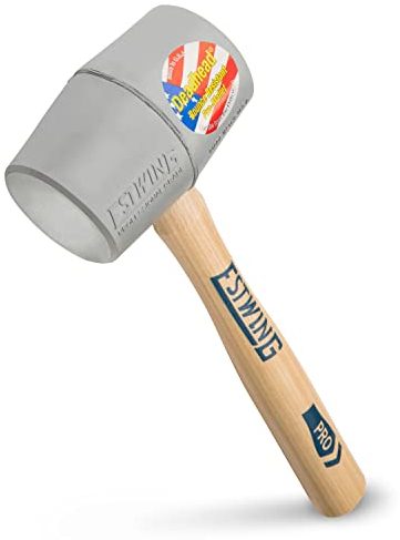Estwing DH-12N 12oz Deadhead Bounce Resistant Gray Rubber Mallet with Hickory Handle and Soft Face