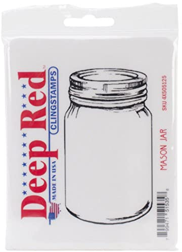 Deep Red Stamps Mason Jar Rubber Stamp 2.1 x 3.75inches