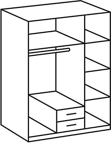 Wimex 78484 Kleiderschrank/ Drehtürenschrank Duo, 3 Türen, 2 Schubladen, (B/H/T) 135 x 198 x 58 cm, Weiß