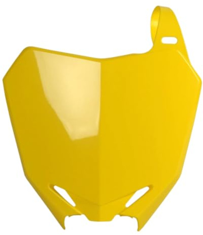 POLISPORT 8659300001 - Portanúmeros frontal réplica OEM fabricado en plástico brillante duradero y resistente compatible con motocicletas Suzuki en color amarillo
