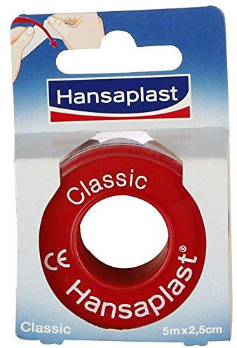 Hansaplast Cerotto di fissaggio classico, 5 m x 2,5 cm, 1 pezzo