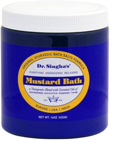 Dr. Singha's Mustard Bath Soak – Aromatherapy Bath Salts with Mustard Seed & Essential Oils for Muscle Relaxation, Stress Relief & Soothing – Epsom Salt Alternative, 16 oz