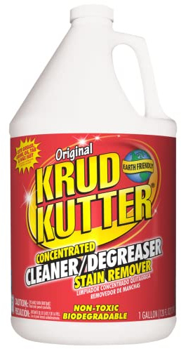 Krud Kutter Original Concentrated Cleaner Degreaser, 1 Gallon, Heavy Duty Multi Surface Cleaner for Grease, Oil and Tough Stains, Dilutable for Kitchen, Garage, Floors and Outdoor Use