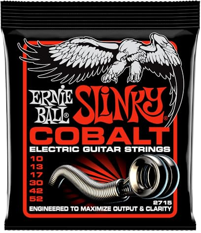 Ernie Ball Skinny Top Heavy Bottom Slinky Cobalt Electric Guitar Strings, 10-52 Gauge (P02715)