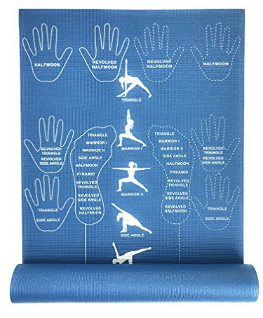 Instructional Yoga Mat/Educational Yoga Mat (Best Yoga Mat for Beginners Extra Thick Extra Long Learn Yoga or Better Your Alignment Works As a Kids Mat As Well As an Adult Mat)