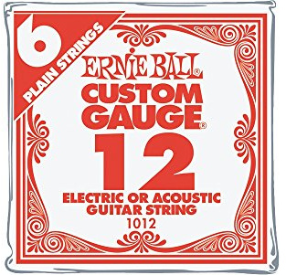 Ernie Ball Nickel Plain Single Guitar String .012 6-Pack