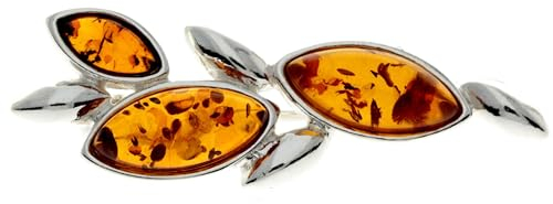 SilverAmber Damen-Brosche 925 Silber mit Bernstein - GL812C