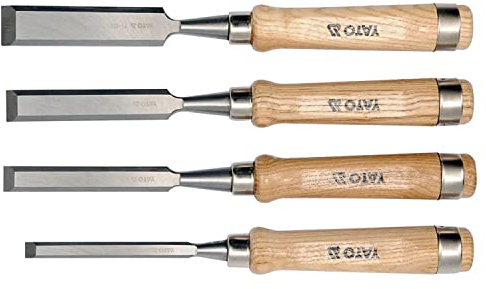 YATO YT-6260 - Juego de cinceles crv60 10-16-20-25mm con mango de madera
