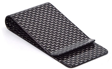 Billetera de Fibra de Carbono Ultraligera con Clip para Tarjetas de crédito y Dinero, Abrazadera para Hombres, Clip de Efectivo, Titular de Tarjetas (Plata)