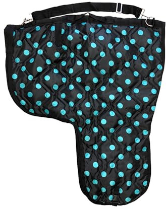 AJ Tack Western Padded Saddle Carrier Bag, Turquoise Polka Dots