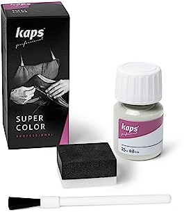 Kaps Super Color, Dye for Natural, Faux Leather and Fabric, Paint for Shoes, Boots and Bags with Sponge and Brush (119 - Pale Grey)